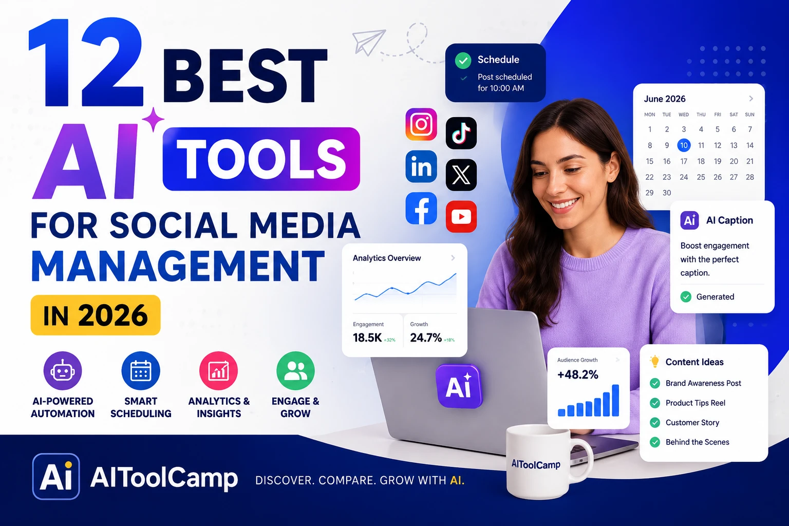 12 Best AI Tools for Social Media Management — Tested by AIToolCamp