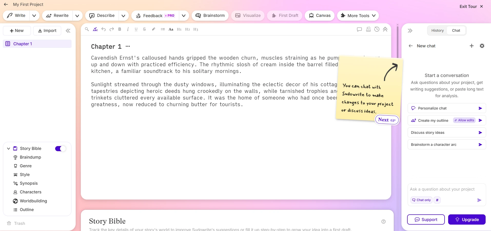 Sudowrite Story Engine for AI fiction writing and creative content - best AI copywriting tools