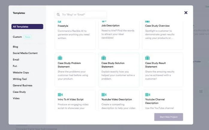 Jasper AI editor dashboard showing brand voice settings - best AI copywriting tools