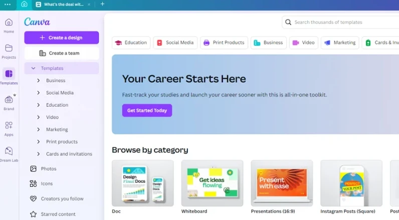 Canva for Education — Best for Visual Materials and Slides