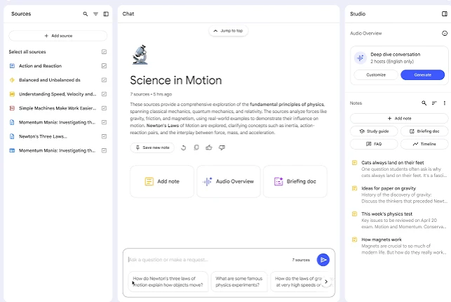 NotebookLM — Best for Turning Your Own Materials Into Study Aids
